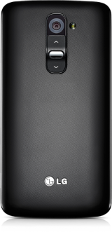 An LG device with a volume button placed in the back.