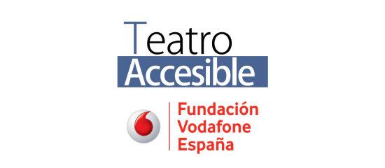 Logos de la aplicación Teatro Accesible y de la Fundación Vodafone España